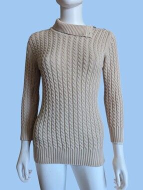 Burberry longline cable-knit mock- neck sweater
